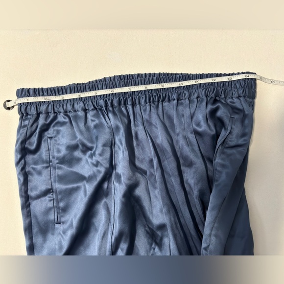 Fleur Du Mal caspian blue silk track pants with elasticized waist jogger S - Picture 5 of 8